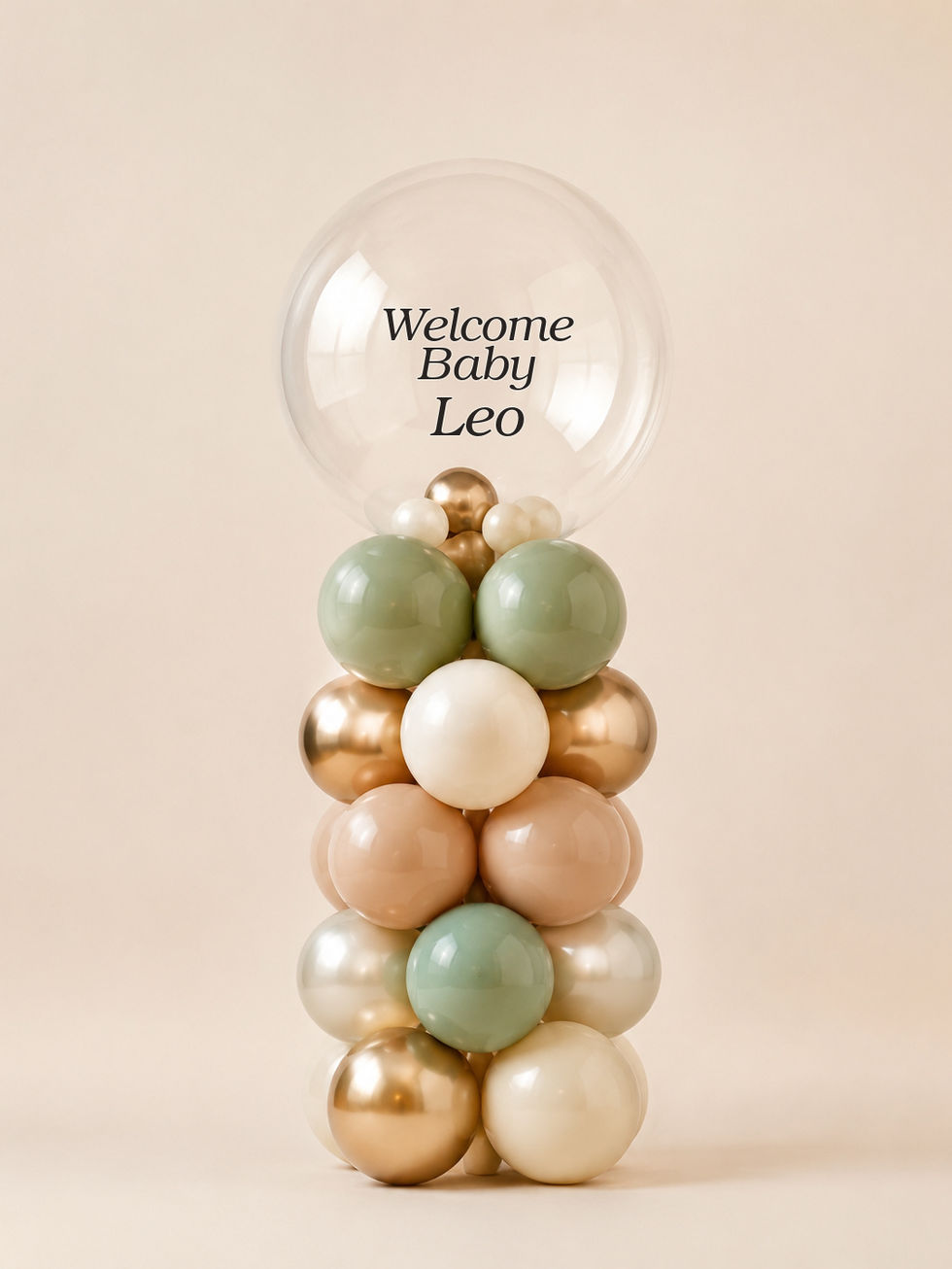 21 - Personalised Balloon Column - Welcome Baby - Leo