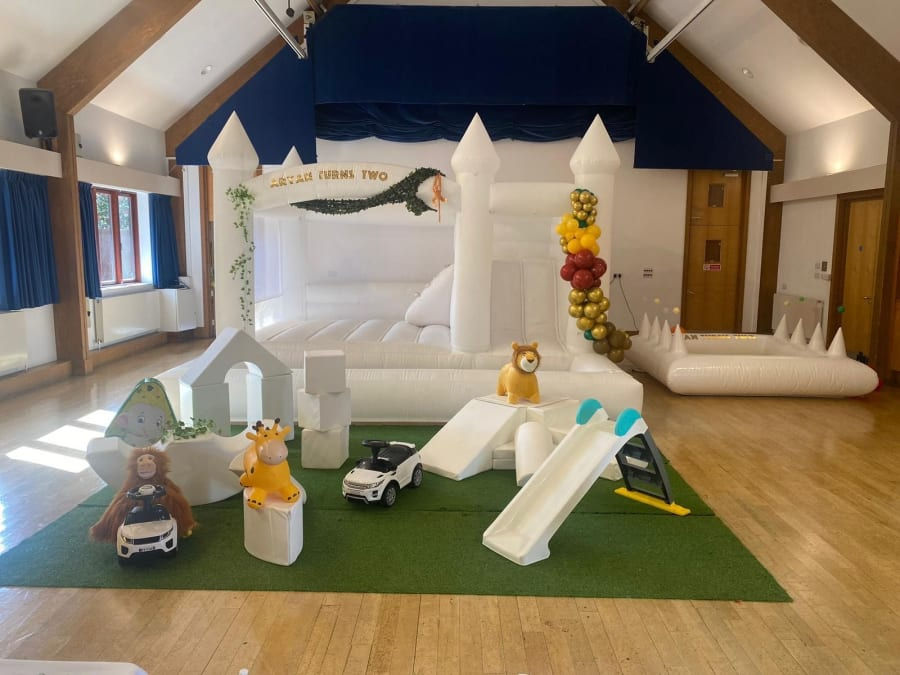 White Caste package with slide & soft play package - product view