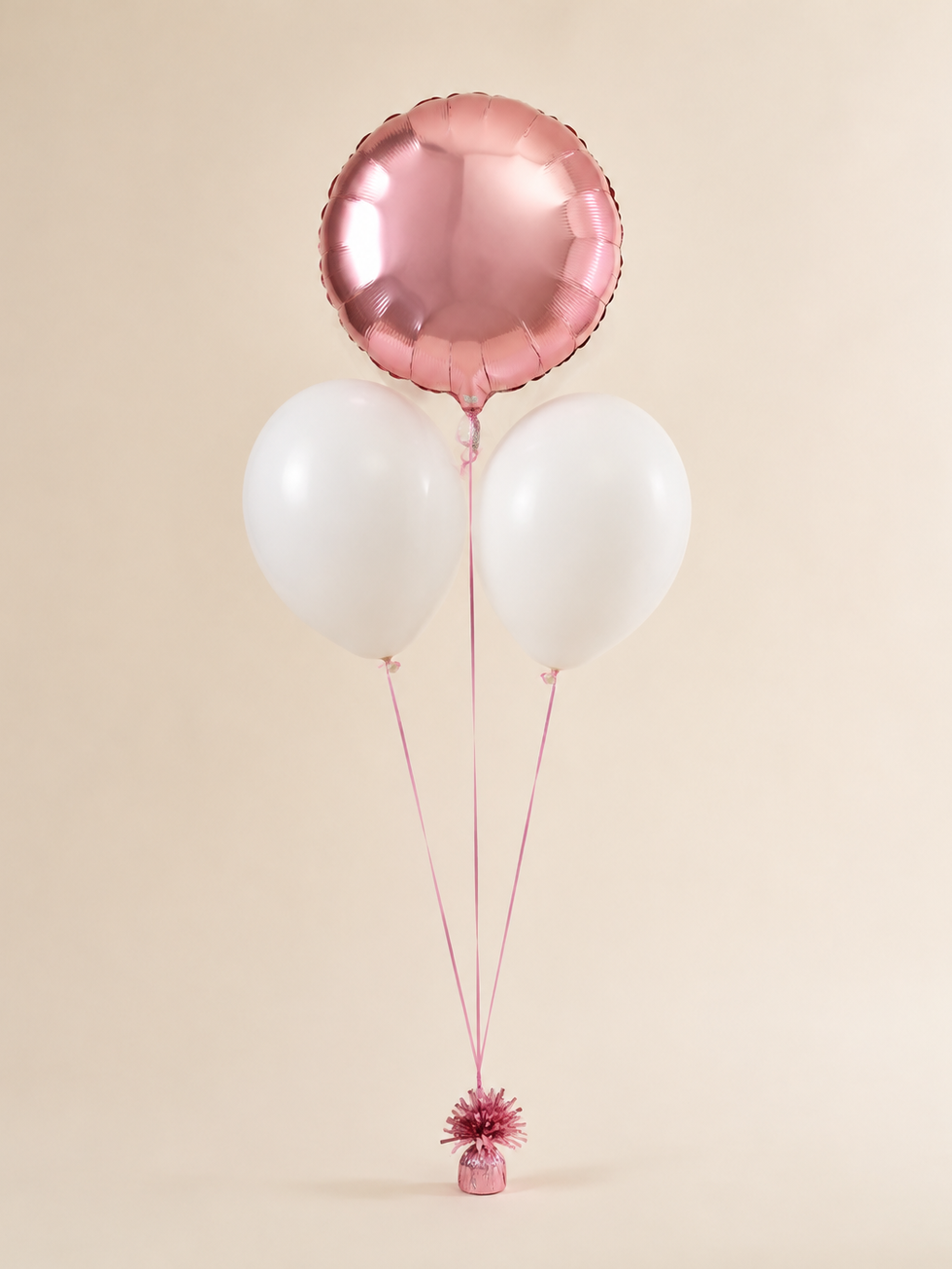 3 Balloon Bunch – Pink & White