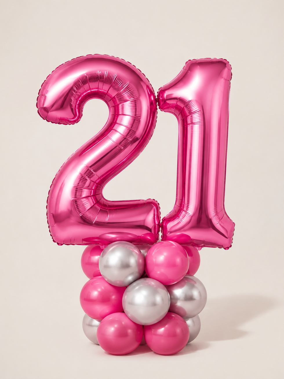 Two Helium Numbers – Hot Pink & Silver