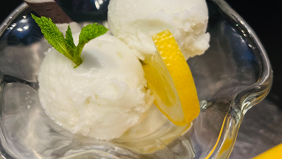 Lemon sorbet with limoncello