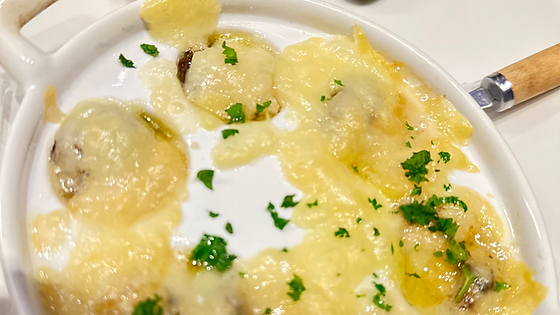 Escargots with gorgonzola and garlic
