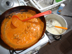 Strogonoff y arroz