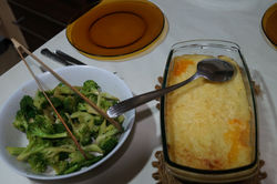 Brocolis e Escondidinho de Carne