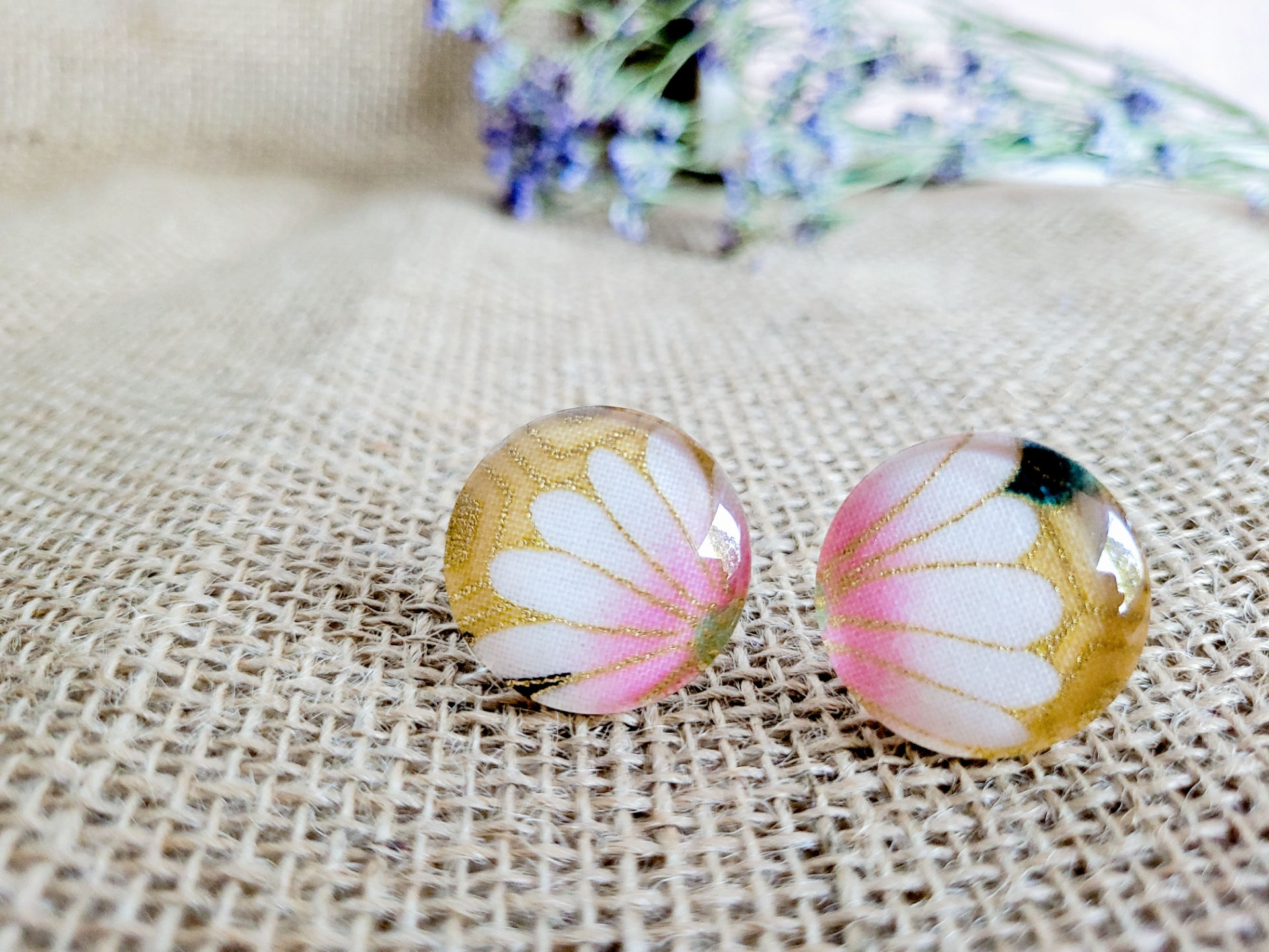 Japanese fabric earrings flower