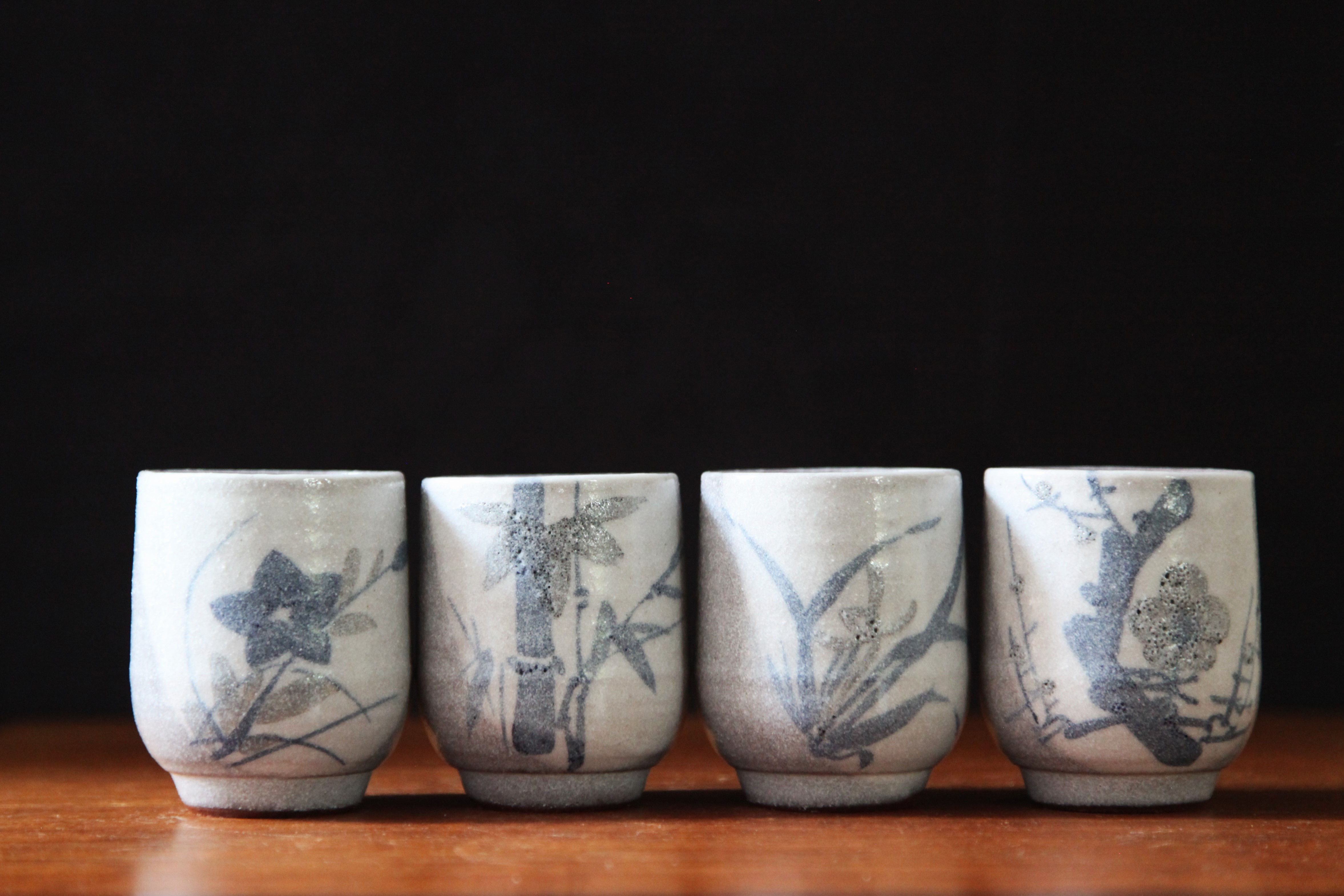 Nezumi-Shino yunomi set