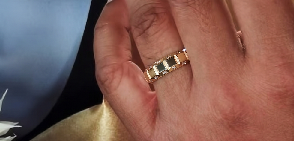 Bespoke gold and diamond men's eternity wedding ring