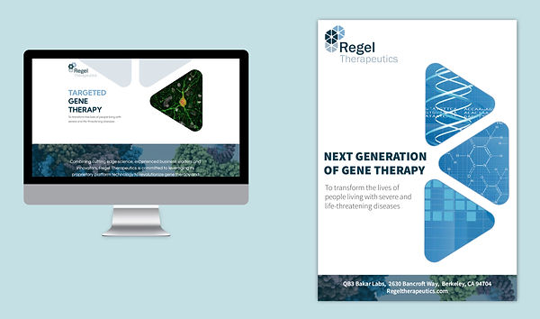Regel Therapeutics website design and publication design