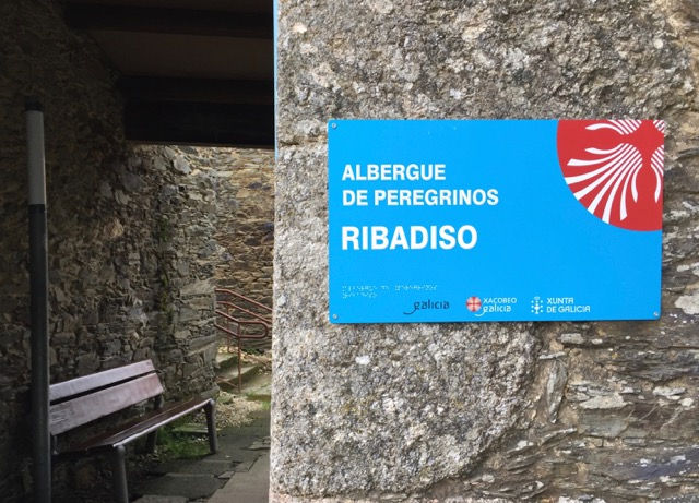 If pilgrims are familiar with the logos at the bottom of this sign, they know they’re in a government- approved refugio.