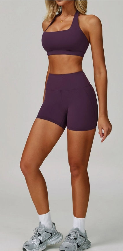 Thumbnail: Activewear Set with Halter Sports Bra and Short