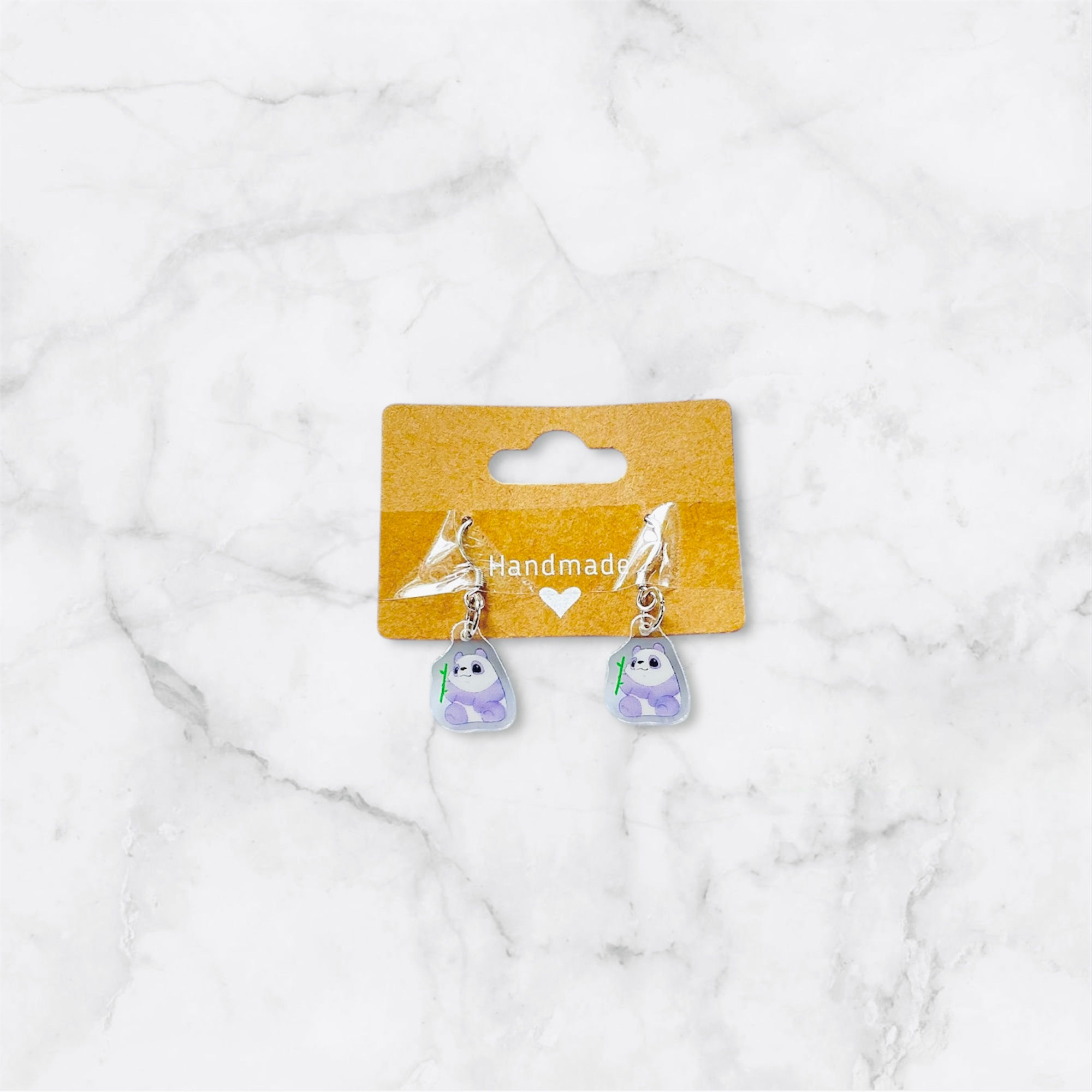 Kawaii purple panda earrings 