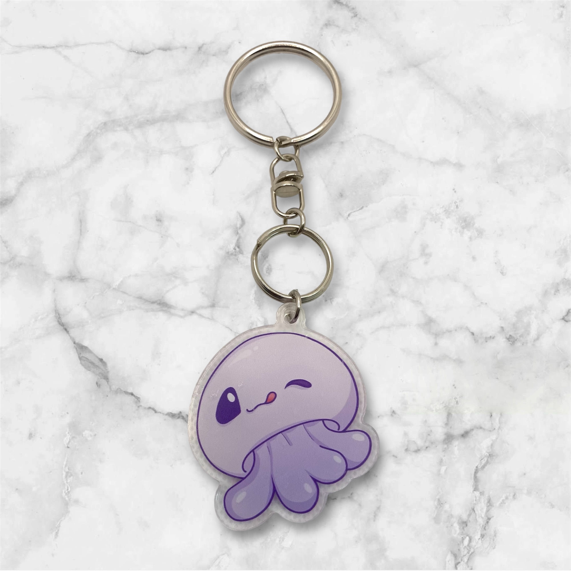 Kawaii Purple jellyfish acrylic keychain 
