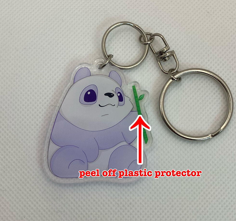 Thumbnail: Kawaii purple panda acrylic keychain 
