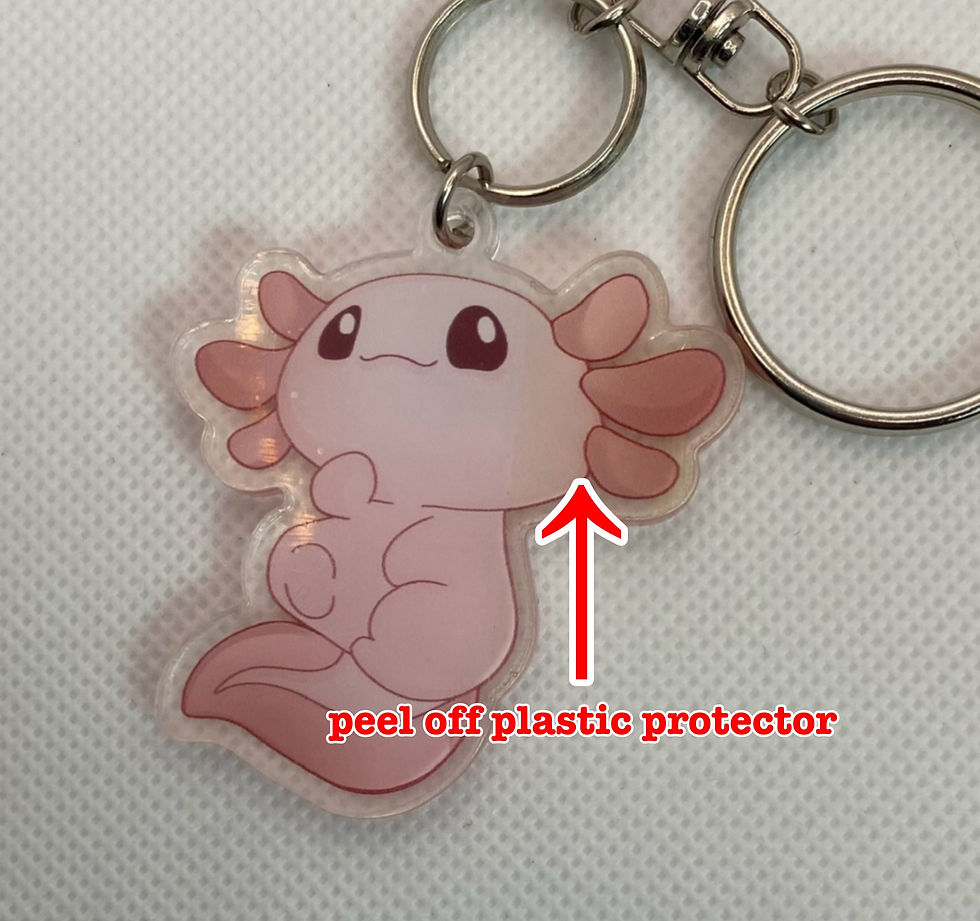 Thumbnail: Kawaii axolotl acrylic keychain