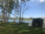 Wide angle view of the scenic Kolob Reservoir surrounded by mountains