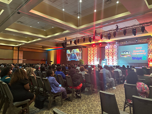 Attendees networking at the 2024 NABJ Convention in Chicago, preparing for NABJ’s 50th anniversary in Cleveland, 2025