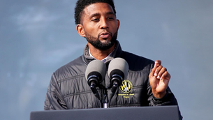 Mayor Brandon Scott addressing that city of Baltimore