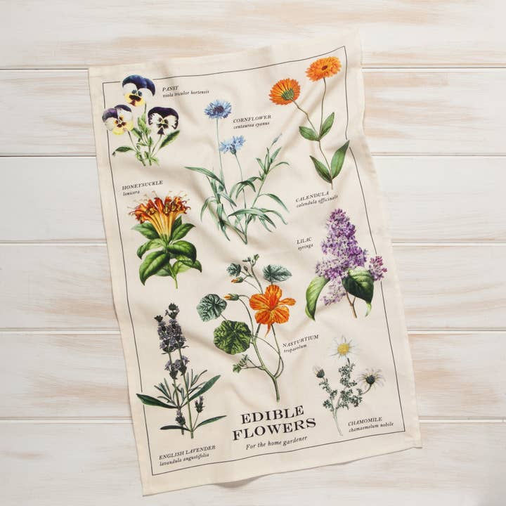 Thumbnail: Edible Flowers Dishtowel