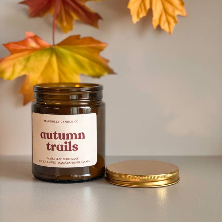 Thumbnail: Autumn Trails Candle - Fall/ Autumn Candle - Amber Jar 8oz