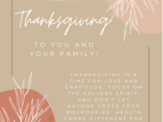 Reminders For Thanksgiving