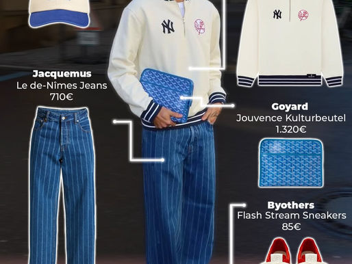 Luis Diaz Outfit Brkdwn - Aimé Leon Dore Yankees Quarter Zip & Jacquemus Le de-Nîmes Jeans