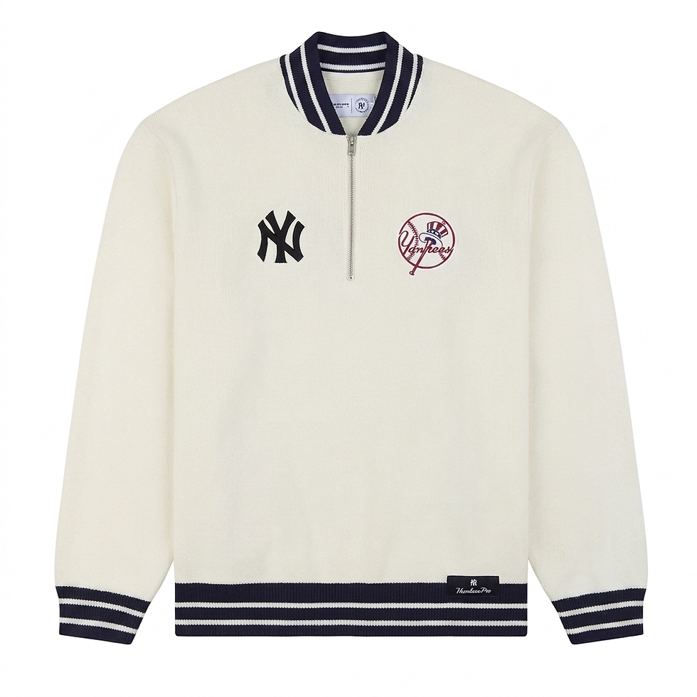 Aimé Leon Dore New York Yankees Quarter Zip Pullover Luis Díaz Outfit Detail