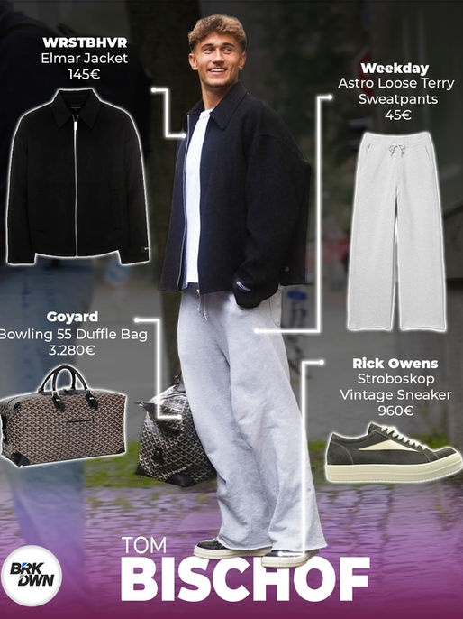 Tom Bischof Outfit Brkdwn - WRSTBHVR Elmar Jacket & Rick Owens Stroboskop Sneaker