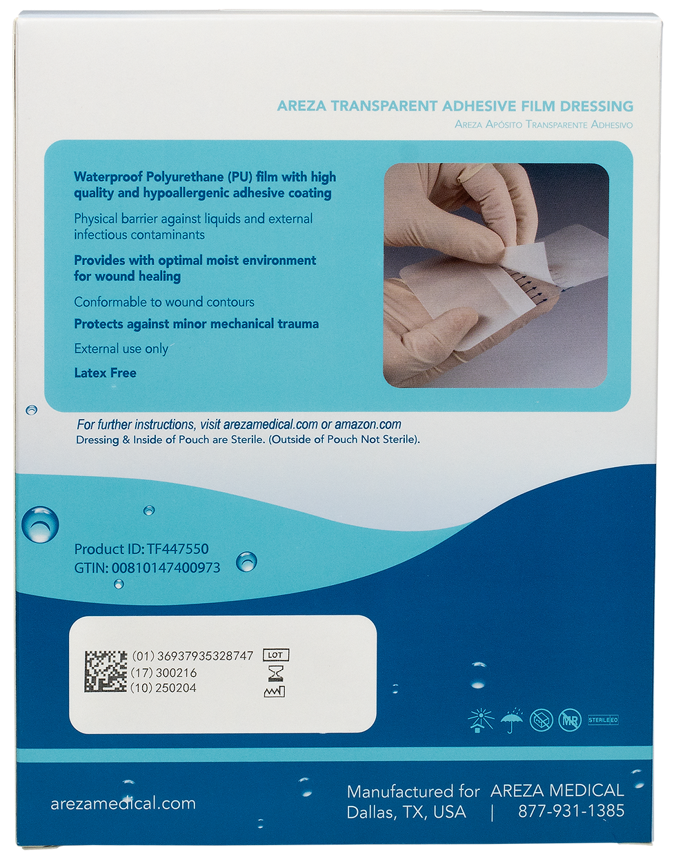 Miniatura: Transparent Adhesive Film Dressing 4" x 4” ¾” (10 cm x 12 cm) - 50 PCS