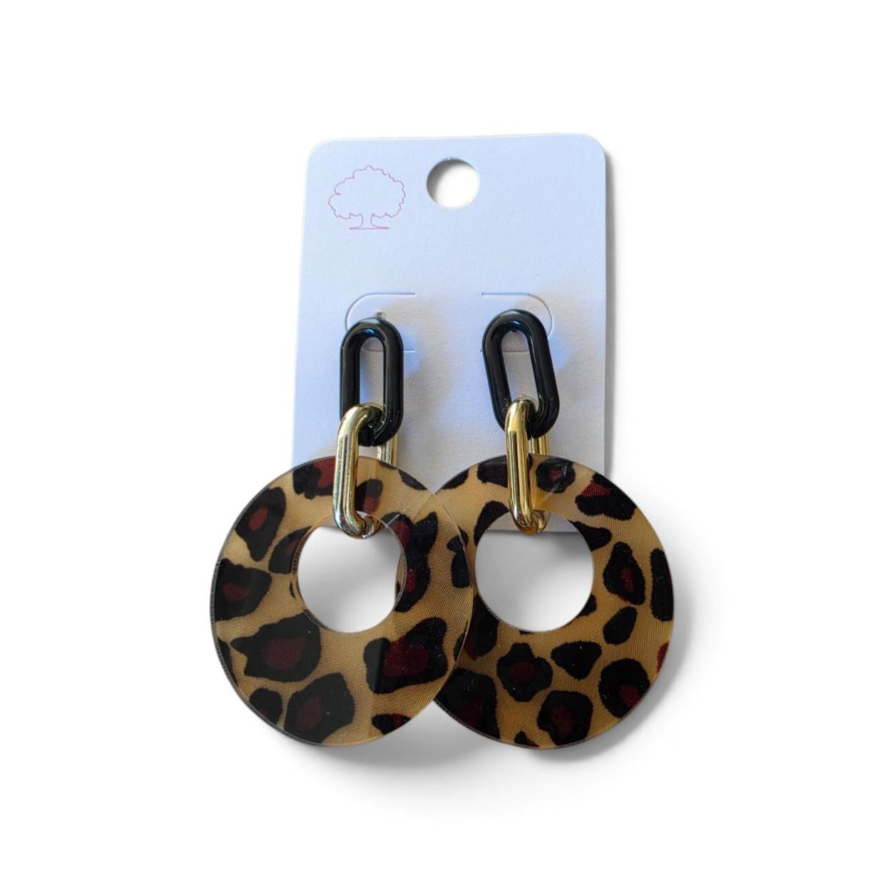 Leopard Print Acrylic Earrings