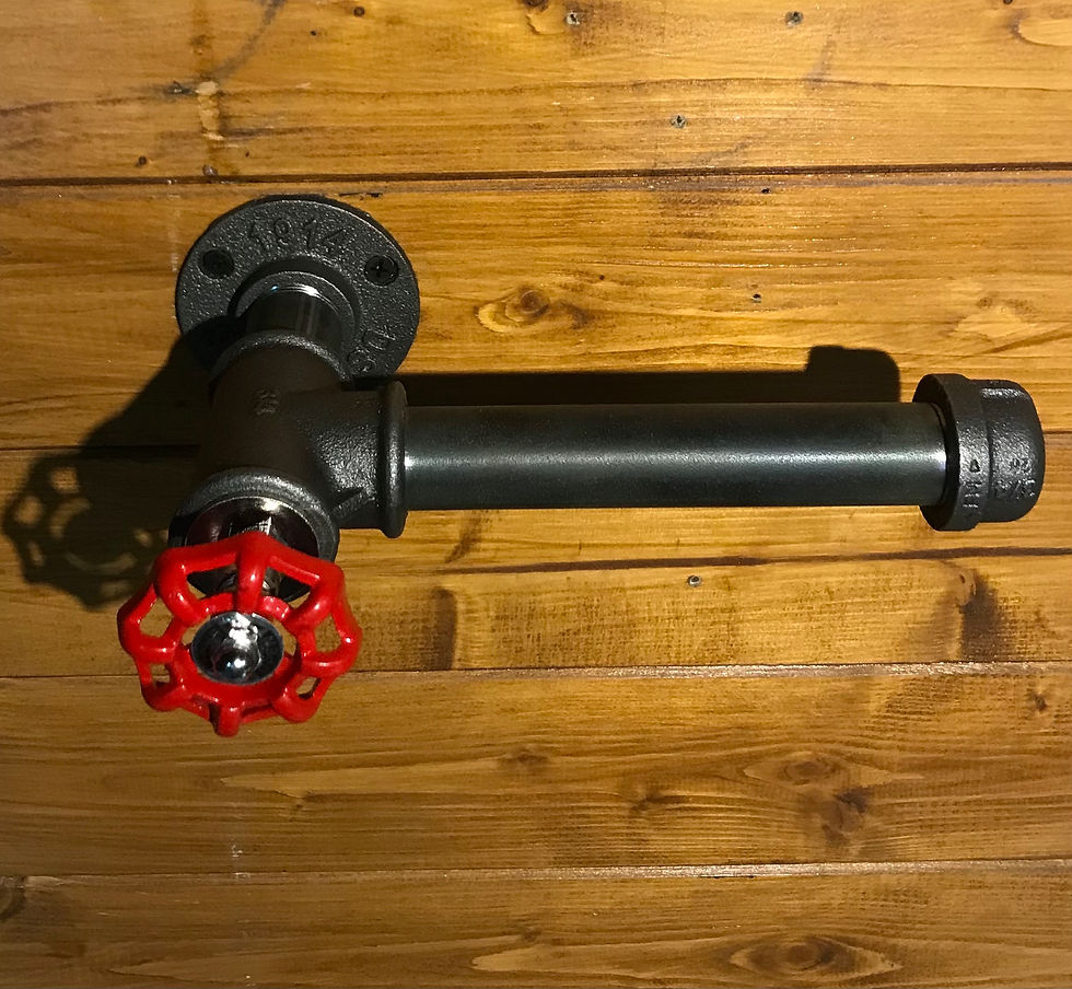 Thumbnail: Urban Industrial Toilet Roll Holder, With Gauge or Tap, Steampunk Bathroom