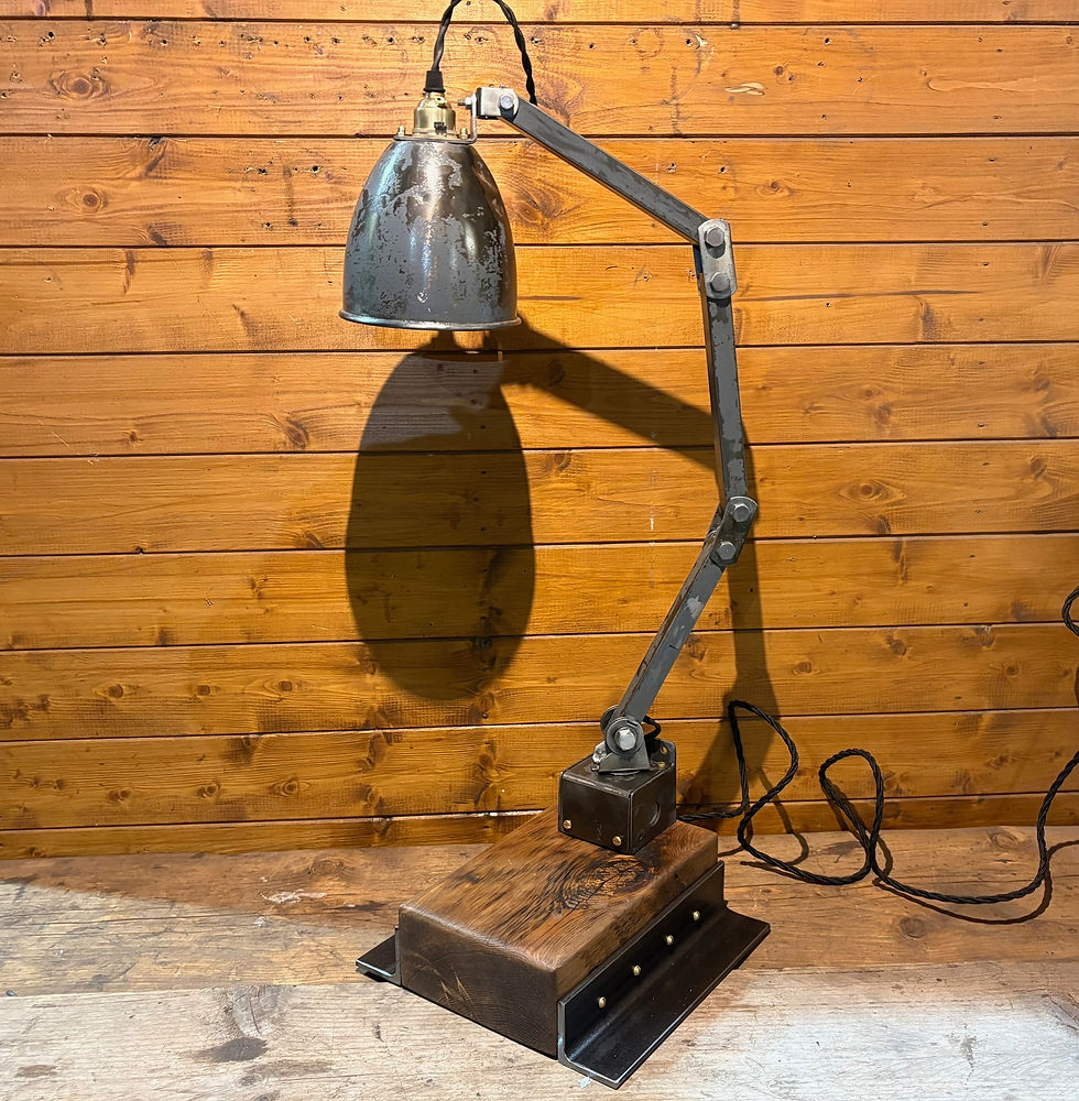 Thumbnail: 1950's Vintage Industrial Machinist Desk Lamp British Made by Memlite