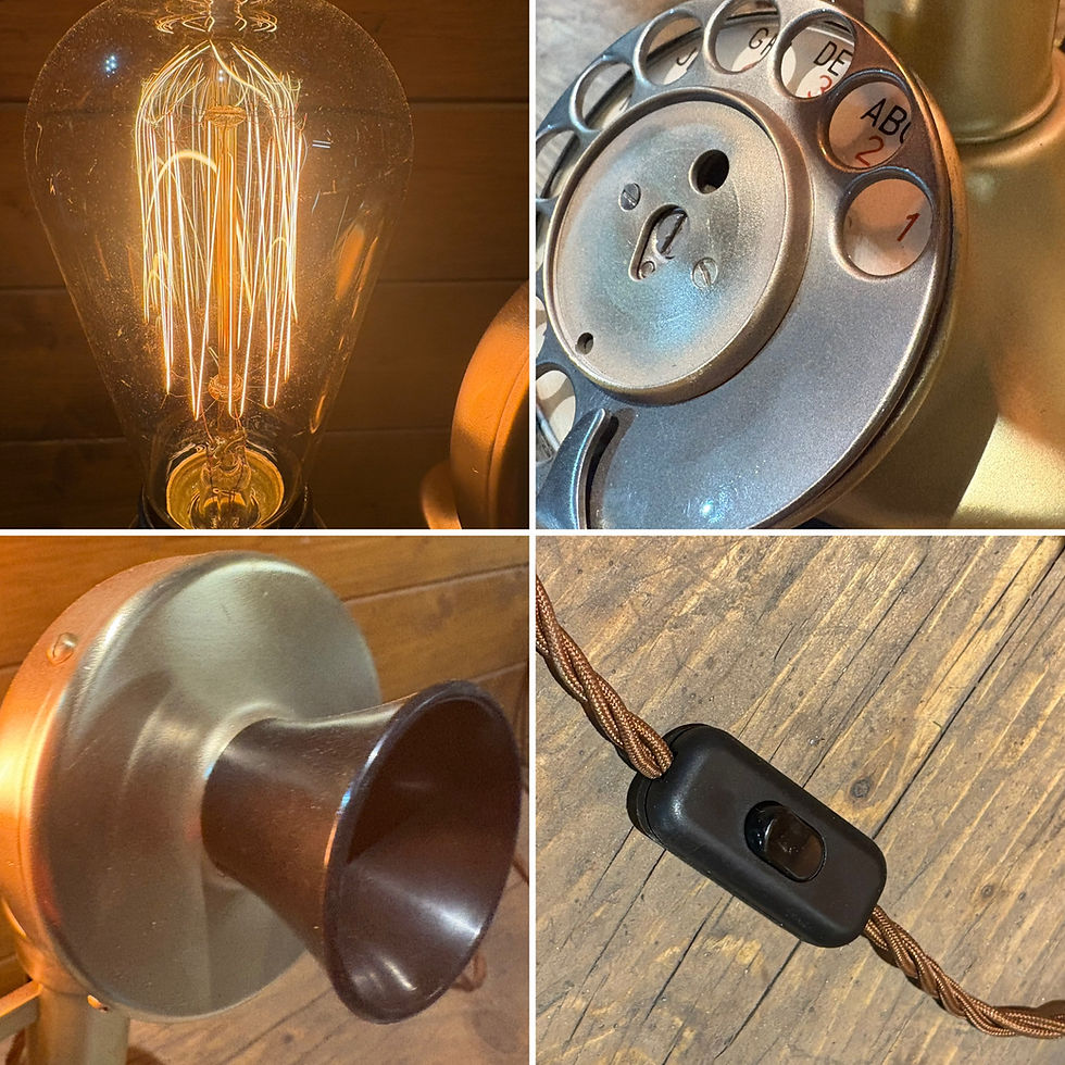 Thumbnail: Unique Vintage Telephone Table Lamp, Retro Edison, Man-cave Desk Lamp