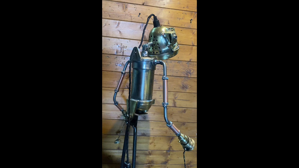Thumbnail: Stunning Upcycled Robot Lamp  He Is Called Why-Robot – One Of A Kind (OOAK)