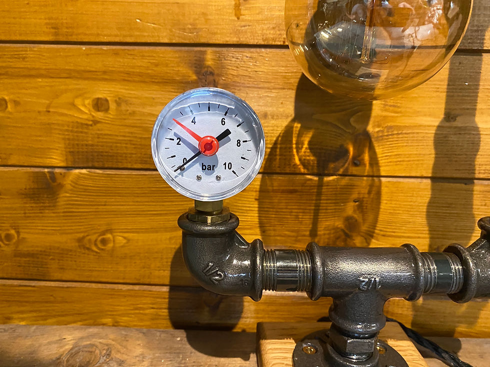 Thumbnail: Unique Table Lamp Handmade, Edison Bulb, Bedside Light Industrial Design