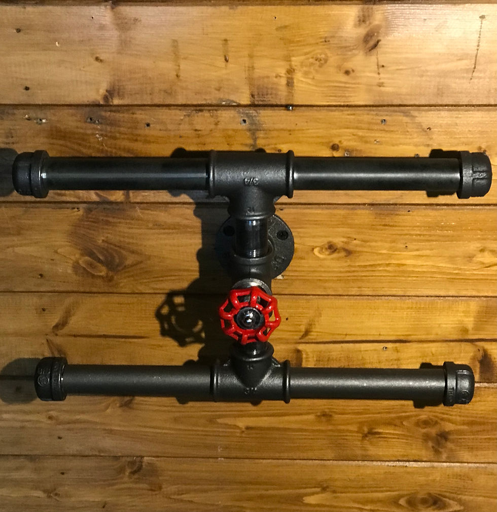 Thumbnail: Urban Industrial Quad Toilet Roll Holder, With Gauge or Tap, Steampunk Bathroom