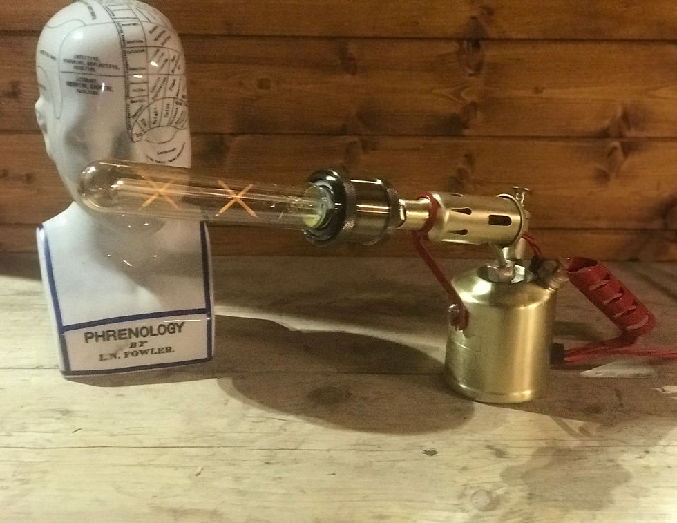 Thumbnail: Industrial 1940's Vintage Monitor Blow Gun Table Lamp Great condition, Steampunk