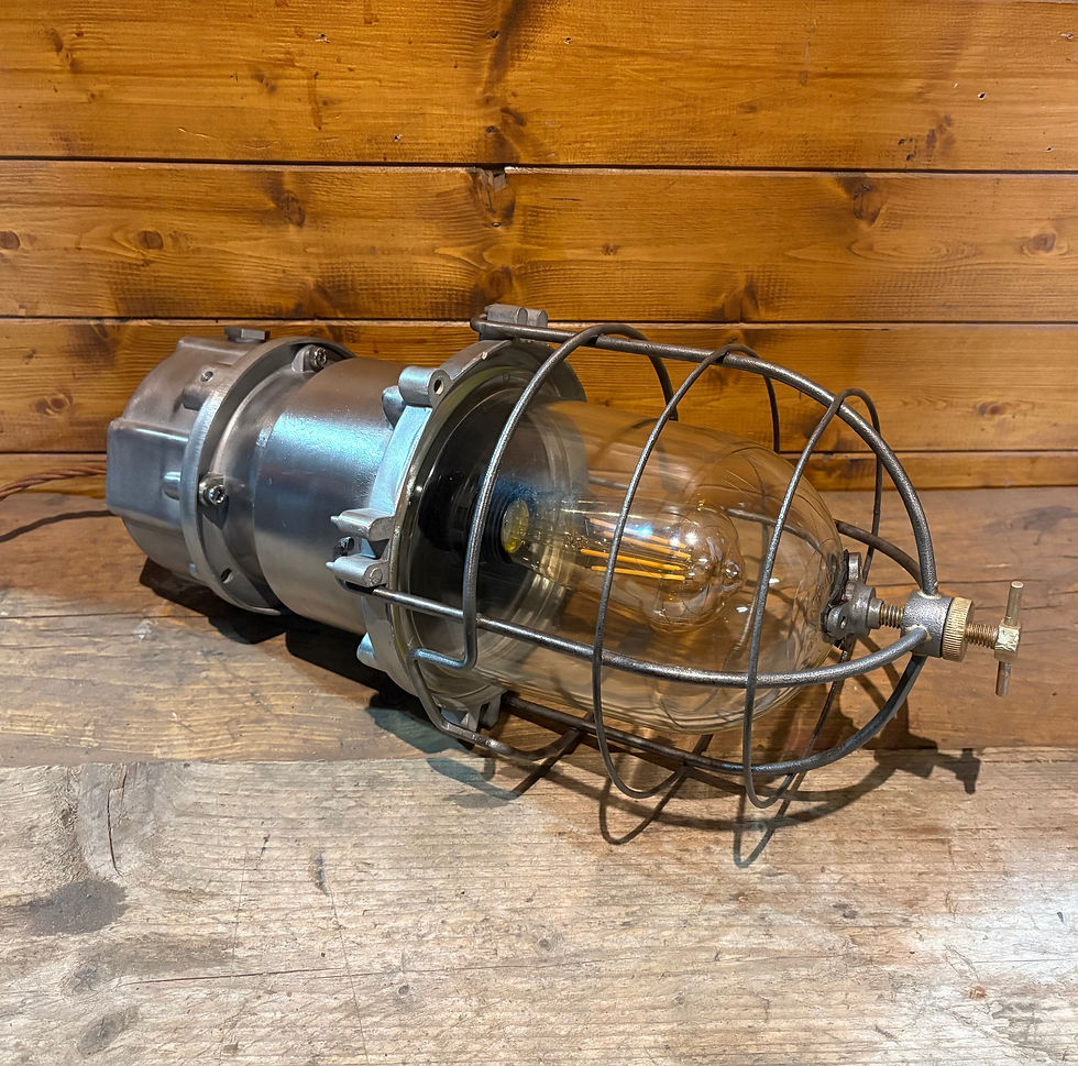 Thumbnail: Fantastic Vintage 1950's Simplex Circulume Explosion Proof Power Station Lamp.