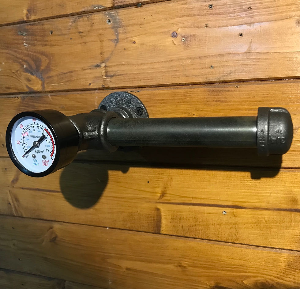 Thumbnail: Urban Industrial Toilet Roll Holder, With Gauge or Tap, Steampunk Bathroom