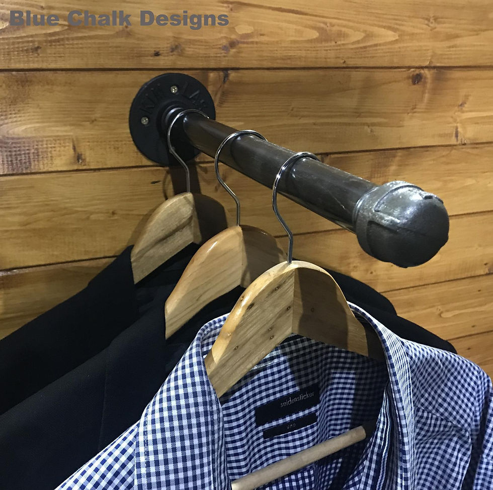 Thumbnail: Urban Industrial Clothing Wall Rack, 3 Sizes, Wardrobe Organiser, Retail Display