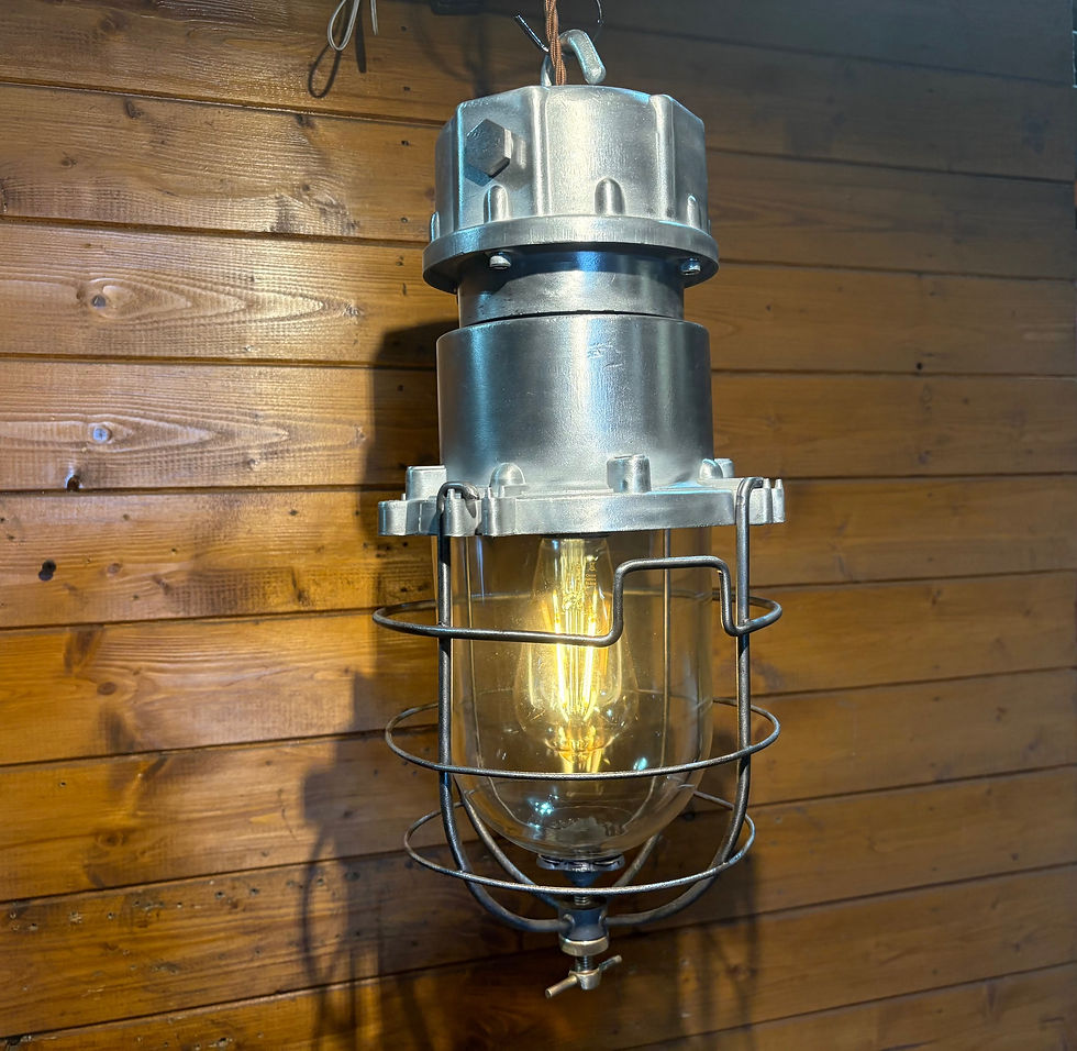 Thumbnail: Fantastic Vintage 1950's Simplex Circulume Explosion Proof Power Station Lamp.