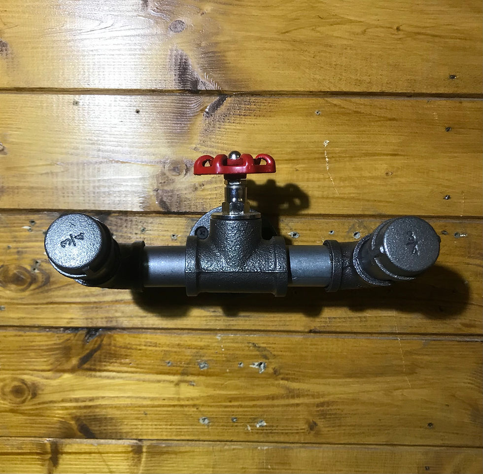 Thumbnail: Urban Industrial Steam Tap Dual Coat Hook, Steampunk, Rustic, Metal, Homeware