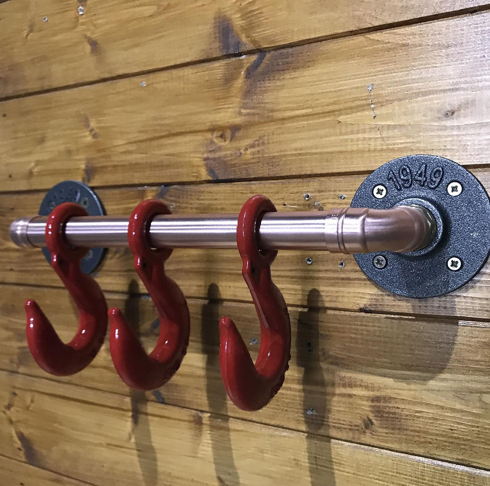 Thumbnail: Urban Industrial Coat Hook, Multiple Sizes 1,2,3 or 4 Hooks, Winch Hooks, Copper