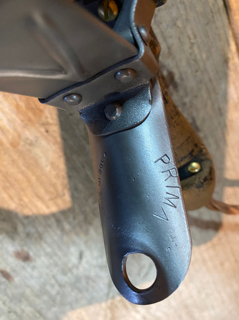 Thumbnail: Rare , 1940's British Made Prima Wood and Steel Clip On Inspection Lamp