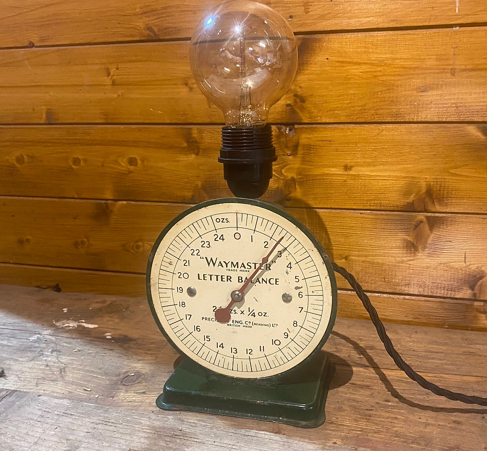 Thumbnail: Vintage 1950's Waymaster Postal Scales, UK Made Re-purposed as a Table Lamp