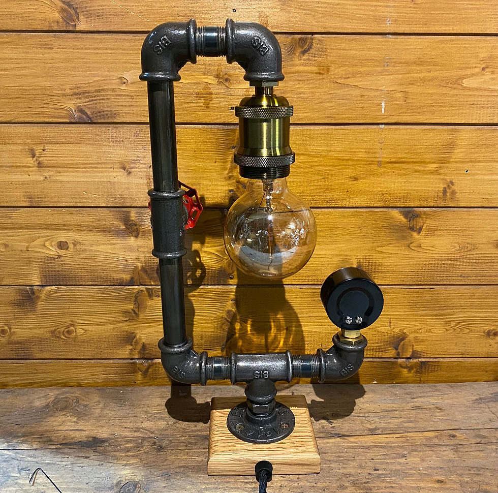 Thumbnail: Unique Table Lamp Handmade, Edison Bulb, Bedside Light Industrial Design