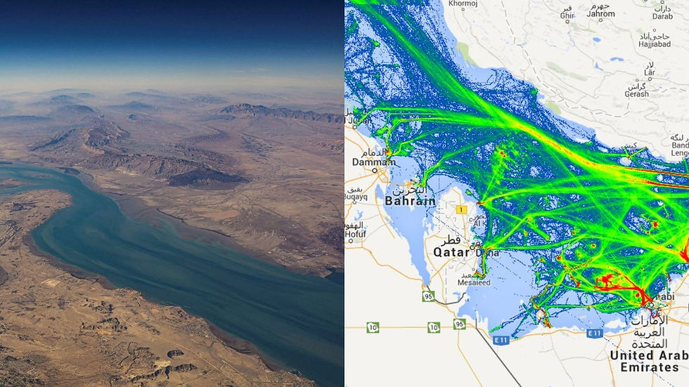 Aerial view of Iran’s landscape highlighting the strategic geography of the Middle East region