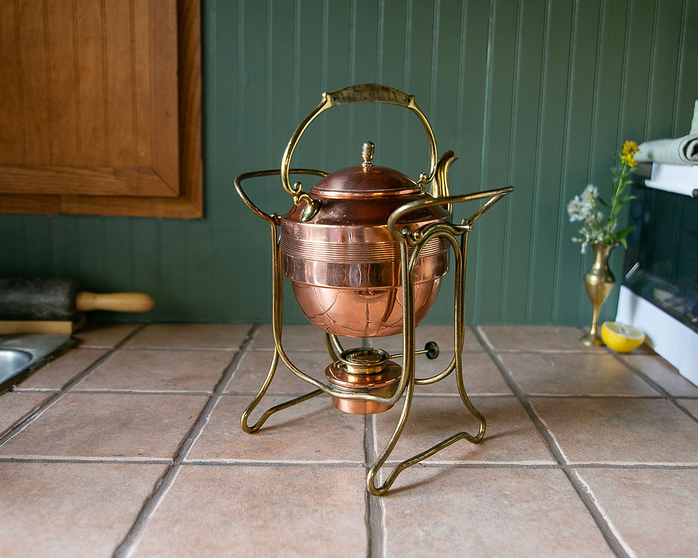 Thumbnail: Gebrüder Bing Antique Copper Tea Kettle and Burner