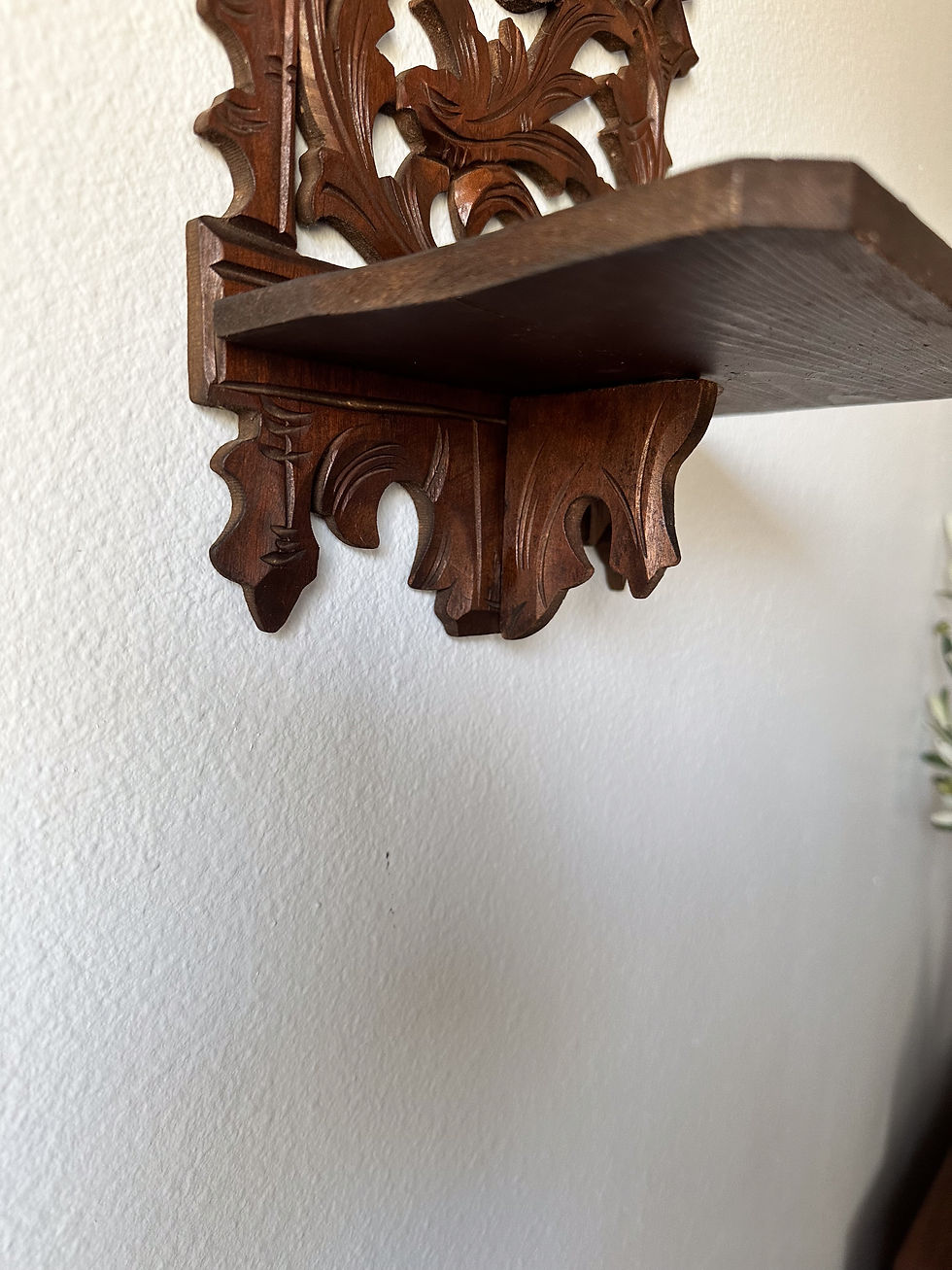 Thumbnail: Antique Eastlake Tramp Art Black Forest Eagle Folding Wall Shelf