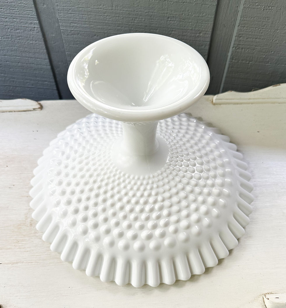 Thumbnail: Fenton Milk Glass Hobnail Compote