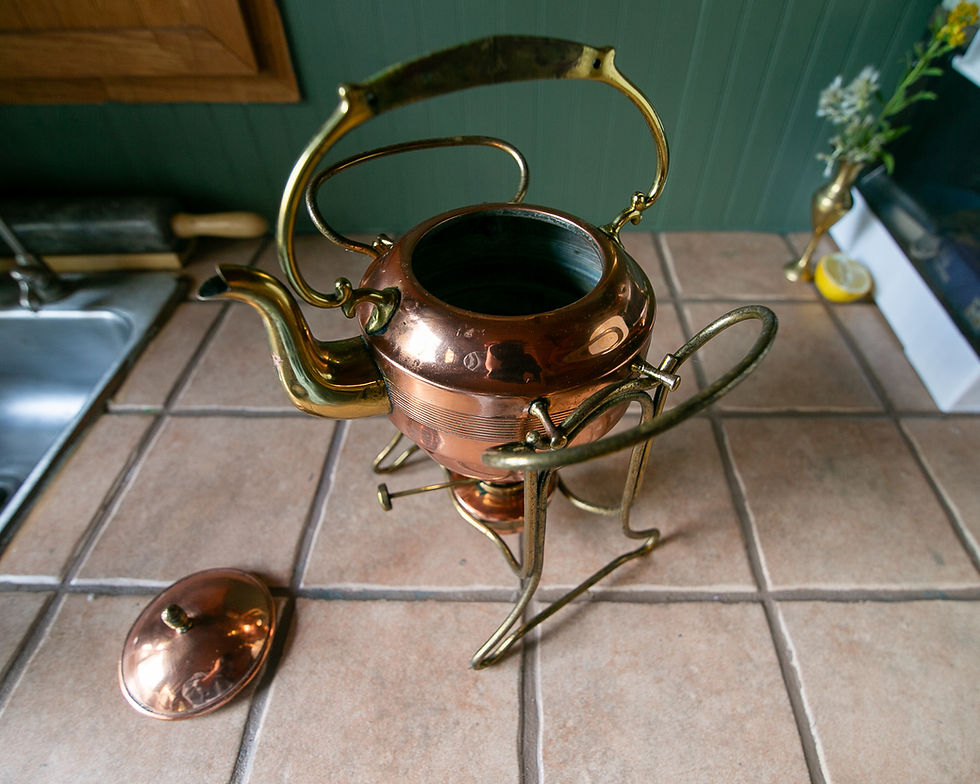 Thumbnail: Gebrüder Bing Antique Copper Tea Kettle and Burner